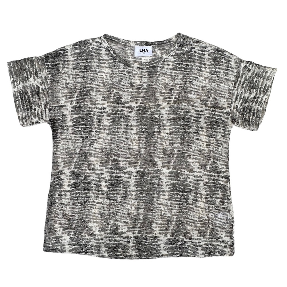 Lna Python Print Burnout Semi Sheer Boxy Crew Nec… - image 1